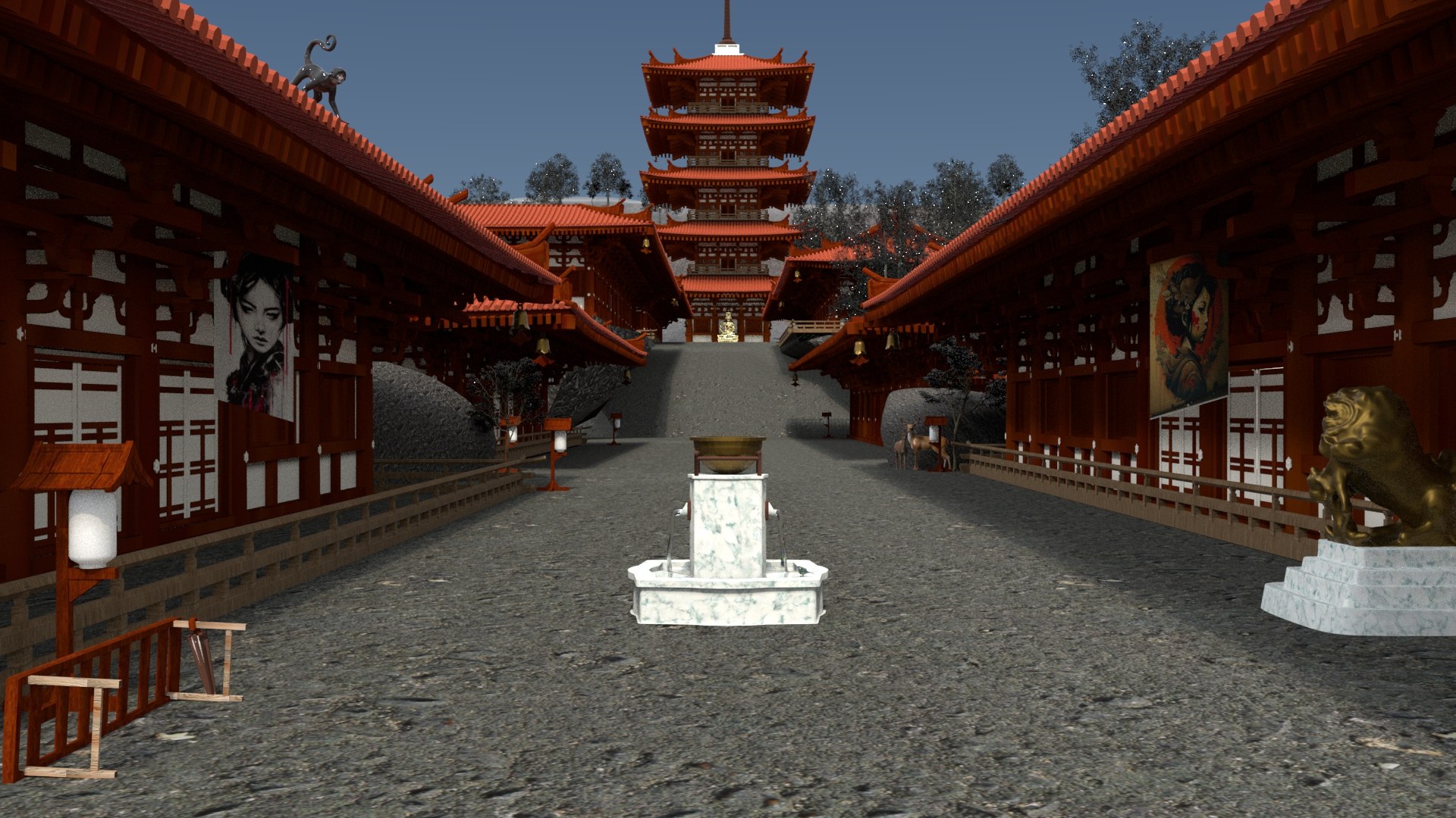 3d Japan Street Model